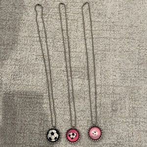 3 matching soccer necklaces
